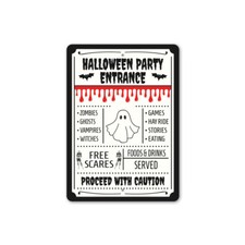 Halloween Party Entrance Metal Sign
