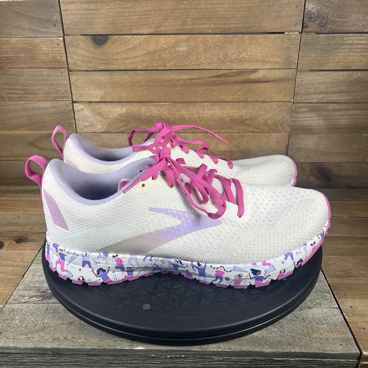 Brooks Revel Womens Size B Pink White Violet Running Shoe NO