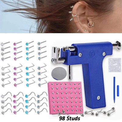 OYAFACE Body Piercing Gun Kit Professional Nose Ear Piercing Tool Set 146Pcs Steel Stud