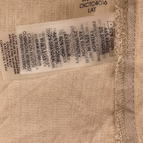 Calvin Klein Beige Linen Blend safari style Jacket Women's size 0X Plus - Picture 7 of 10