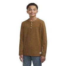 Levi's Boys Thermal Henley Long Sleeve Tee Size XS 4/5 Rubber