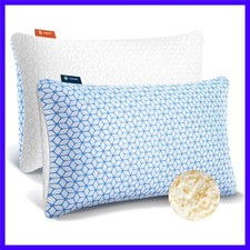 Shredded Memory Foam Pillows Queen Size Set of 2, Cooling Firm Pillows Queen ...