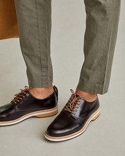WANT LES ESSENTIELS Montoro Leather Derby Lace-Up Dark Brown Shoes EU 44 US 11