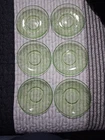 Set Of 6 Federal Glass depression vaseline uranium glass Saucer Plate 5.75”