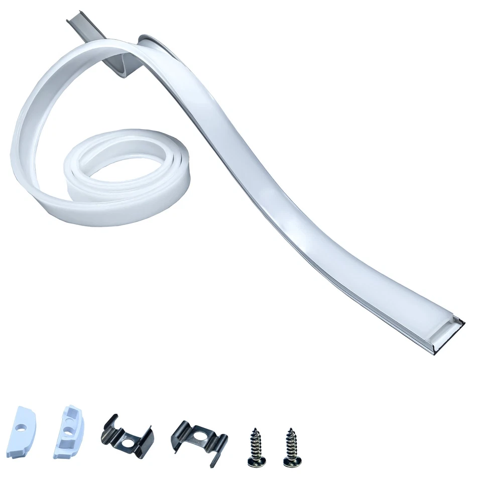 Curved LED Aluminum Channel 17x4 Clip Mount Under Cabinet for 5 8 12mm 2835 COB - image 1 of 4
