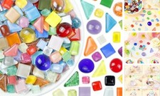 420g Mosaic Tiles for Crafts - 280Pcs Glass Mosaic Kitsed Mix With glitter