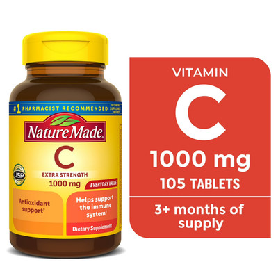 Nature Made Extra Strength Vitamin C 1000 Mg, Dietary Supplement for Immune Supp