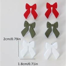 Christmas Bow Earrings in 3 Holiday Colors
