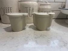 Vintage Almond  Tupperware Sugar & Creamer Rare Set Flip Top Lids 577-9 574-11