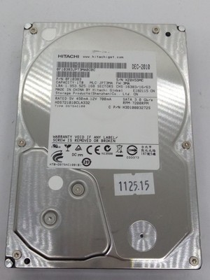 HITACHI **1TB***SATA HARD DRIVE S/N: HZ0H5DMC 3.5'' #FP4542