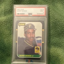 Leaf 1987 Barry Bonds #219 PSA 9 Pittsburgh Pirates Baseball Card