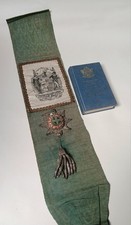 Oddfellows Ceremonial Sash and Constitution Book of Mason's Society
