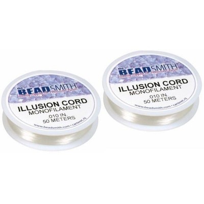 2 Spools of Illusion Beading Cord 0.01'' 50 Meters