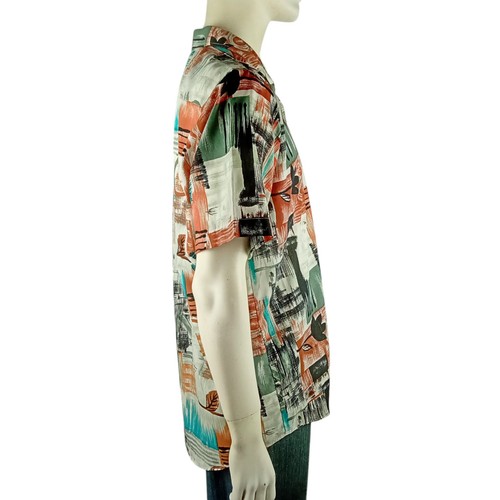 METRO Australia vintage mens size L shirt abstract print 80s retro grandpacore - Picture 5 of 6