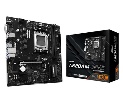 ASRock A620AM-HVS Motherboard AMD Ryzen A620A AM5 DDR5 MicroATX 128GB [NEW]