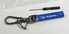 For Subaru Keychain Key Ring Genuine Leather Blue New Us Seller