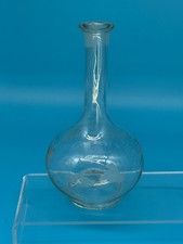 Vintage Clear Glass Bulbous Etched Decanter