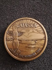 5 Trade Dollars 1962, Alaska, USA, Buschflugzeug, Antik-Bronze, sehr selten!