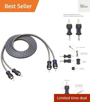 RCI-26 100% Oxygen Free Copper 6ft 2-Channel RCA Audio Cable, Twisted Pair wi...