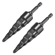 2pcs 1/4" 3/8" 1/2" 5/8" 3/4" Swage Expander Drill Bit with 1/4" Hex Shank Black