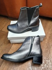 Dune Of London Stacked Heel Leather Women's Designer Boots UK 5/38 New