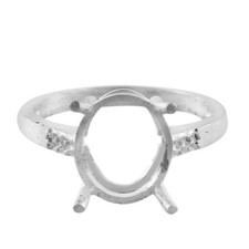 925 Sterling Silver 9x11mm Oval Semi Mount Solitaire Ring For Wedding Ring