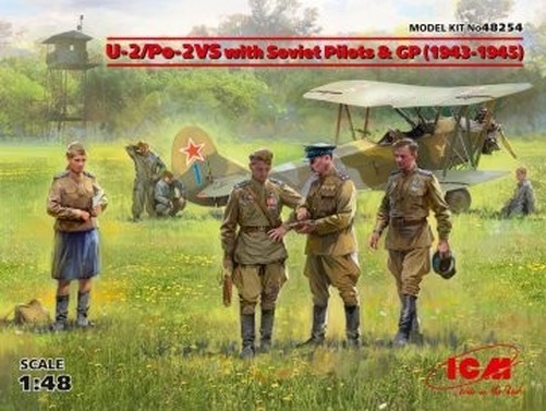ICM 48254 - 1:48 U-2/Po-2VS With Soviet Pilots & GP (1943 - 1945) - New