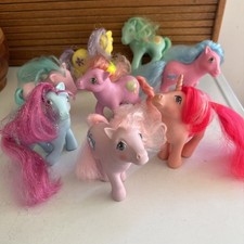 Vtg MLP My Little Pony G1 Lot Of 8 Magic Message Satin N Lace Skyflier Banana 1