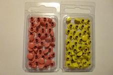 Scrapbooking - Rayher - Nieten - Snaps - je 50 Stck. - 7 mm - rosa + gelb