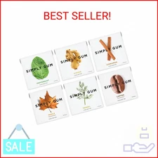 Gum Variety Pack (Assorted Flavors), Plastic-Free Natural Chewing Gum, 6 pack (9