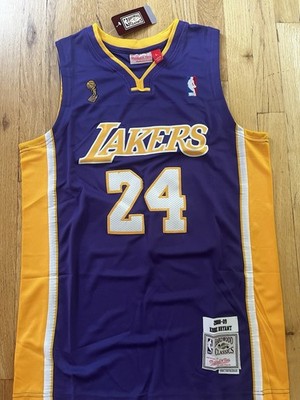 2009 FINALS Mitchell & Ness NBA LA Lakers Kobe Bryant #24 Jersey Men s L Purple