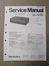 Technics Se-av500 Stereo Power Amplifier Service Manual D-4958