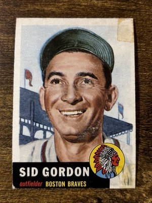 1953 Topps - Sid Gordon #117 Bio Information in White