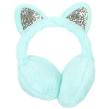 Cute Animal Earmuffs Winter Kids Earmuff Warm Fluffy Cat Ear Light Green