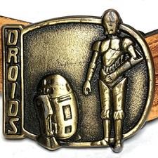Vtg Star Wars Droids Belt Buckle C-3PO R2-D2 Lucasfilm W22.5-28.5    DAMAGED 1985