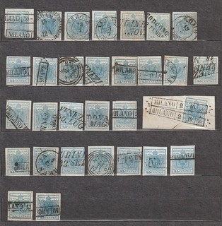 Österreich / Austria 1850 Lob / Ven 45 C Type I Restlot 30 Marken