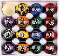 GSE Games & Sports 2-1/4 inches (57 mm), Black Marbelite Swirl Style Balls 