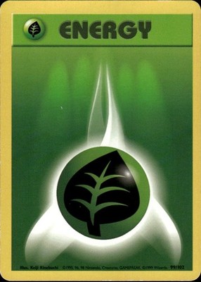Grass Energy Common Base Set 099/102 Basic Energy Normal Pokemon Card