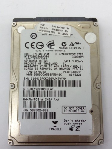 HITACHI *** HTS725025A9A364*** 250GB SATA HDD Notebook 2,5 Zoll #NFP1737