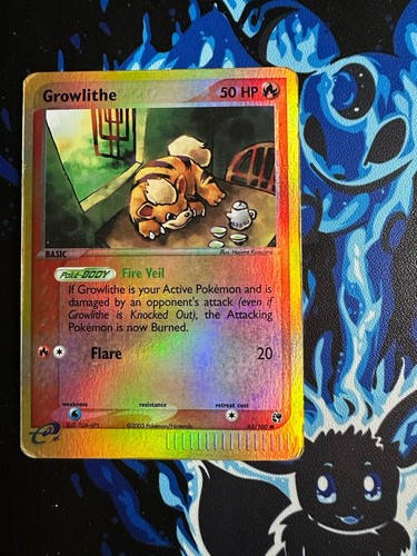 Growlithe 65/100 Reverse Holo Pokemon Card EX Sandstorm Played