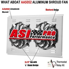 Universal Aluminum Shroud W Dual 12 Fans Fit 31x19 Gm Chevy Radiator