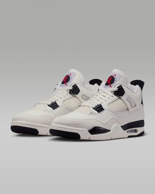 Nike Air Jordan 4 Retro Flight Club White Black Leather Basketball Sneakers IM40