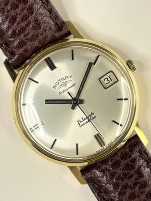 ROTARY Vintage 1970 s Men s Automatic Date Gold Dress Watch
