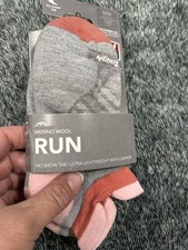 Darn Tough Run No Show Tab Ultra-Lightweight Cushion Womens M Running Socks Ash