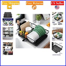 Black Stainless Steel Dish Drying Rack 12''W x 15.5''L, 1 Tier