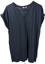 Gap Short Sleeve T Shirt Dress True Black 100% Cotton Womens Large Petite