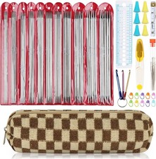 55pcs Double Pointed Knitting Needles - Short Knitting Needles Set Straight Knit