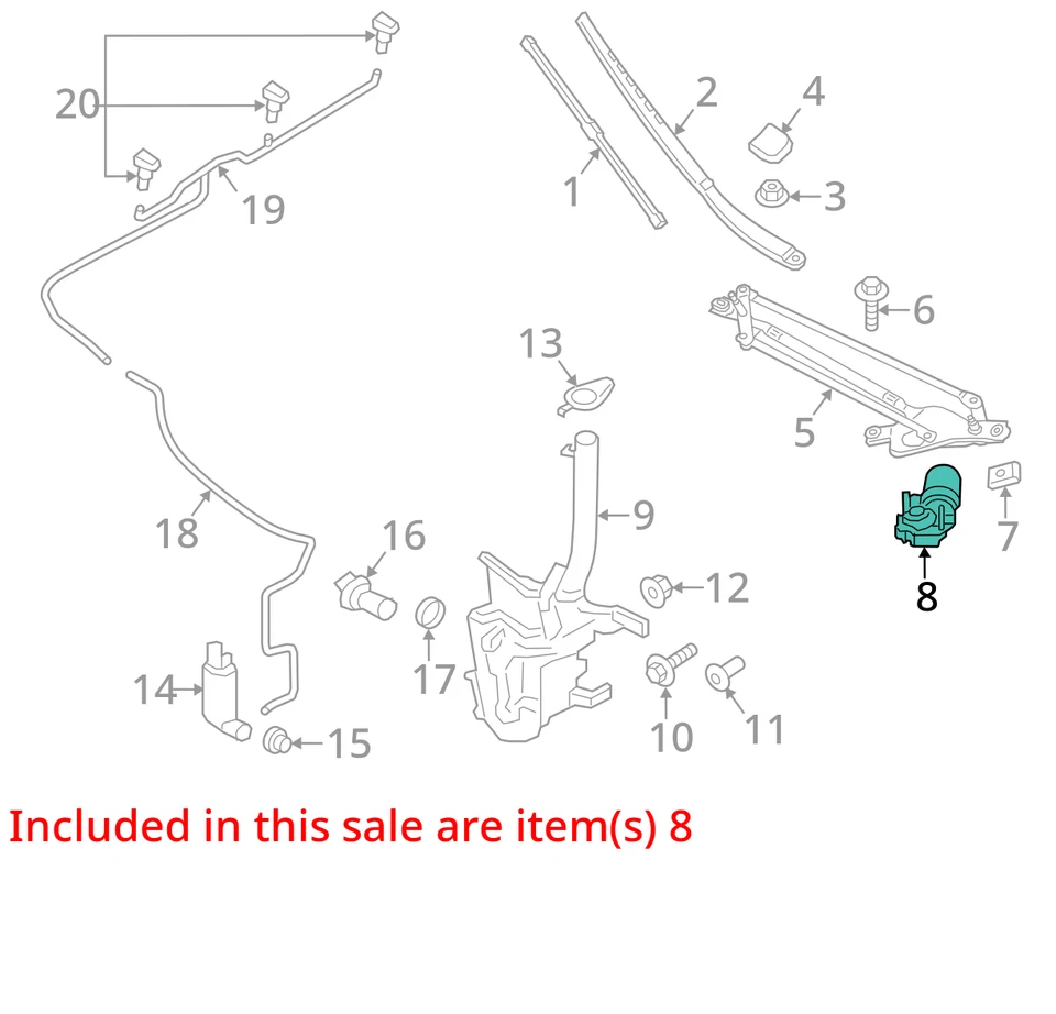 Motor limpiaparabrisas compatible con 13-20 MKZ 412434 Foto 3 de 4