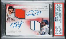 2017 Topps Diamond Icons - Dual Player Auto Carlos Correa, Kris Bryant /5 PSA 10