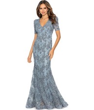 XSCAPE Womens Embellished Mermaid Maxi Gown Dress, Blue, Petite, 6P
